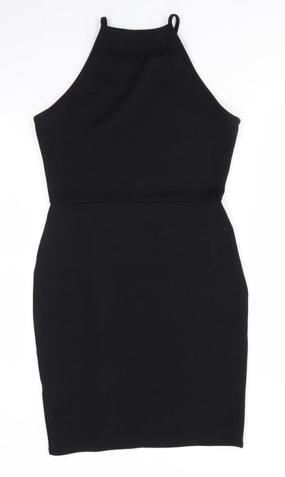 Missguided Womens Black  Polyester Bodycon  Size 12  Square Neck