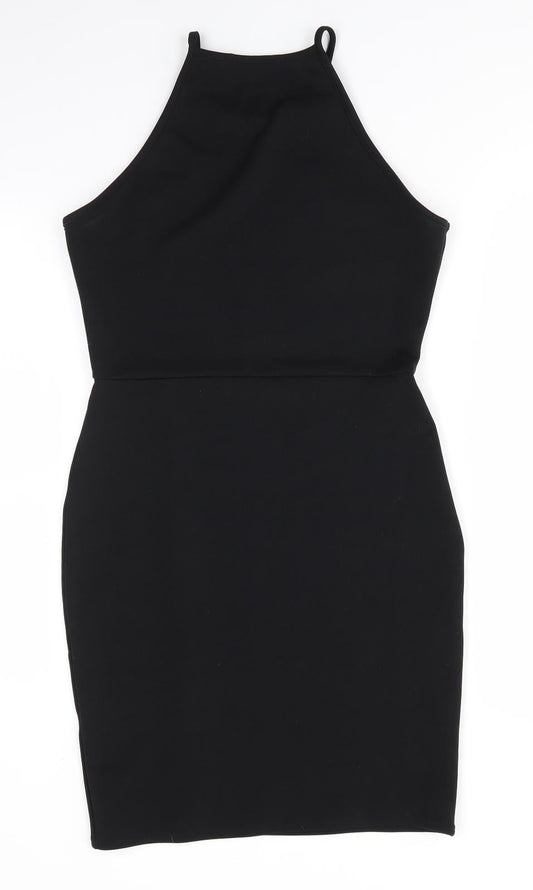 Missguided Womens Black  Polyester Bodycon  Size 12  Square Neck