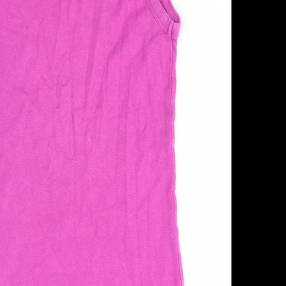 Ethel Austin Womens Purple  Cotton Basic Tank Size 10 Scoop Neck