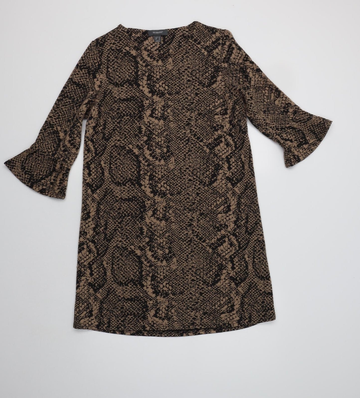 Primark Womens Red Animal Print Polyester Shift  Size 12  Crew Neck