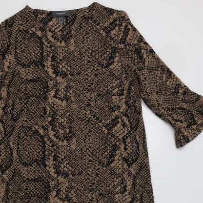 Primark Womens Red Animal Print Polyester Shift  Size 12  Crew Neck