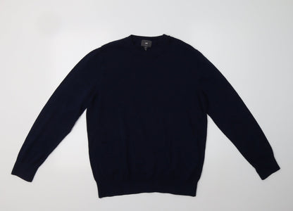 NEXT Mens Blue Crew Neck  Cotton Pullover Jumper Size L