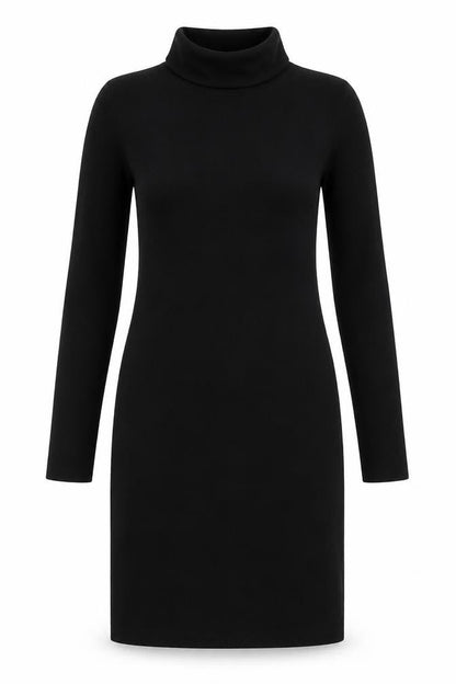 Preworn Womens Black  Polyester Bodycon  Size S  Roll Neck