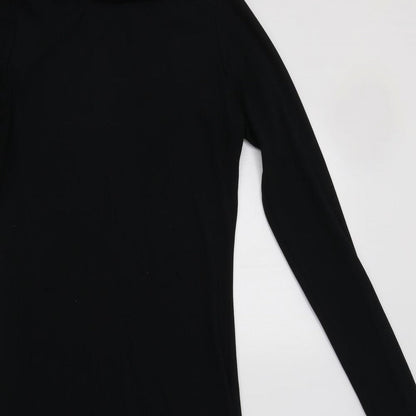 Preworn Womens Black  Polyester Bodycon  Size S  Roll Neck