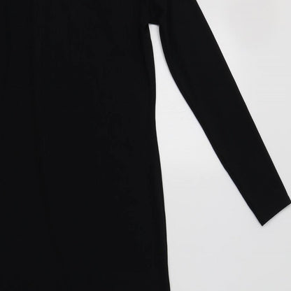Preworn Womens Black  Polyester Bodycon  Size S  Roll Neck