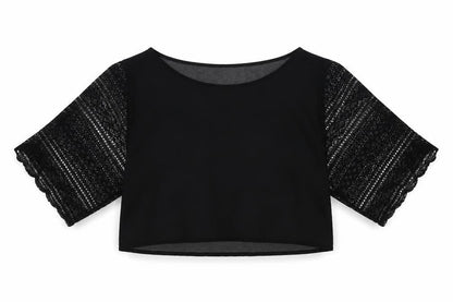 Womens UK Size 8 H&M Black Cropped Blouse