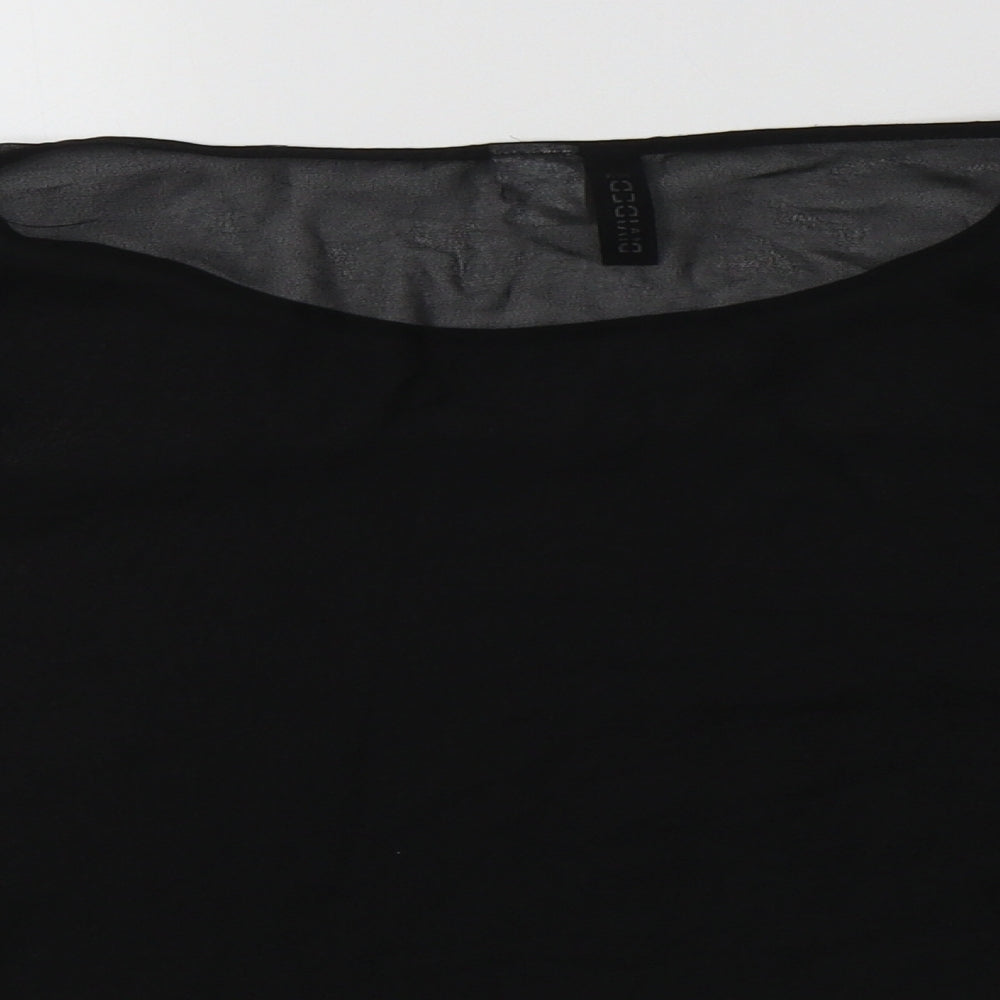 Womens UK Size 8 H&M Black Cropped Blouse