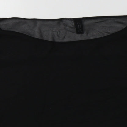 Womens UK Size 8 H&M Black Cropped Blouse