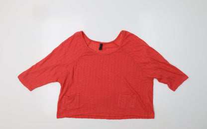 Womens UK Size M VERO MODA Red Basic Blouse