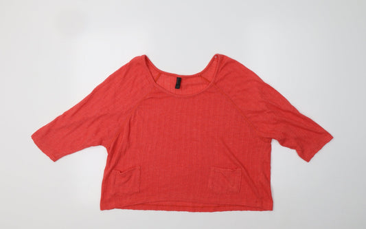 Womens UK Size M VERO MODA Red Basic Blouse