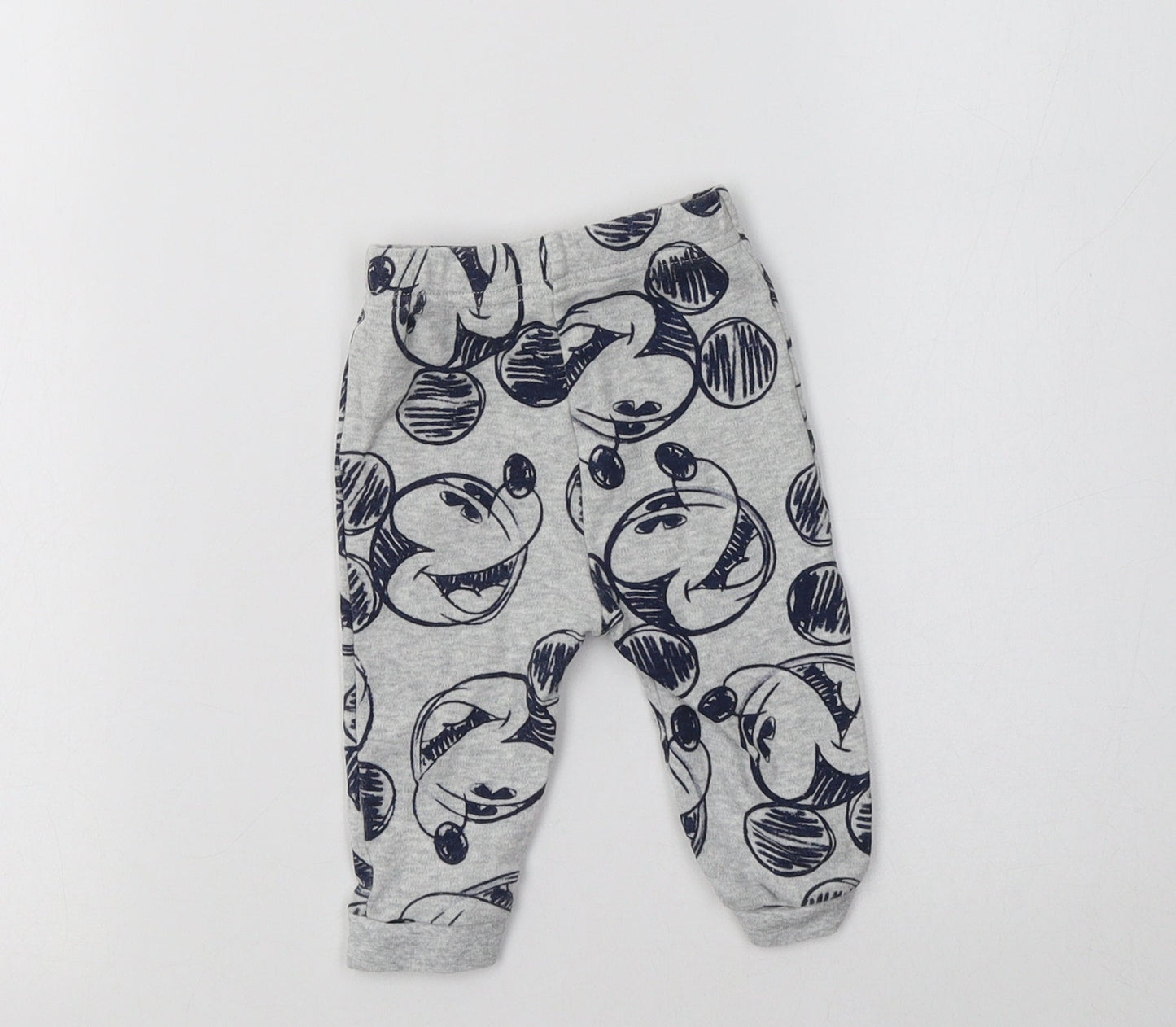 George Baby Grey Geometric Cotton Jogger Leggings Size 3-6 Months   - Mickey Mouse