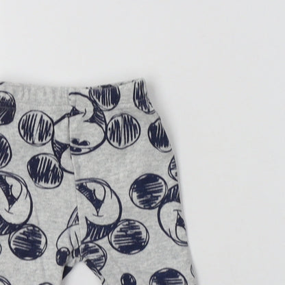 George Baby Grey Geometric Cotton Jogger Leggings Size 3-6 Months   - Mickey Mouse