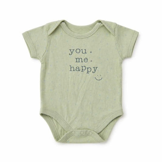 Front view of George Baby Green Polka Dot Cotton Romper One-Piece, size 6-9, Months