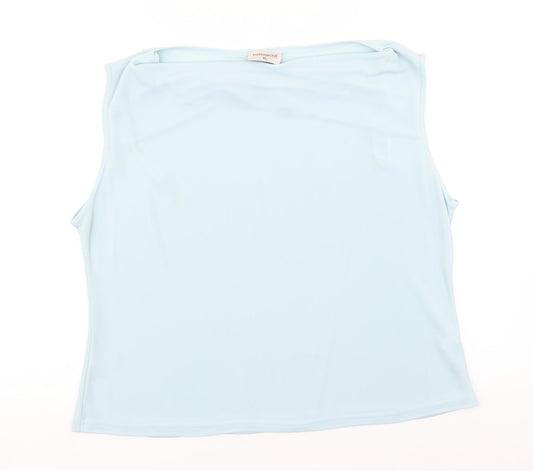 Bonmarché Womens Blue  Polyester Basic T-Shirt Size XL Round Neck