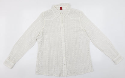 Womens UK Size 20 Matalan White Cardigan Jumper