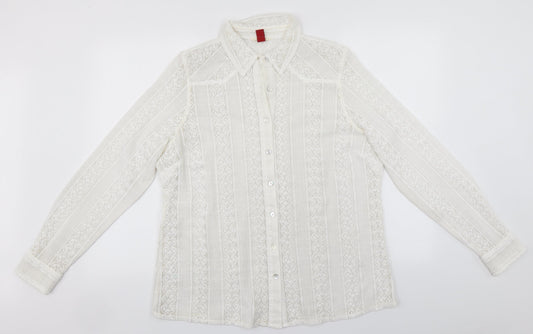 Womens UK Size 20 Matalan White Cardigan Jumper