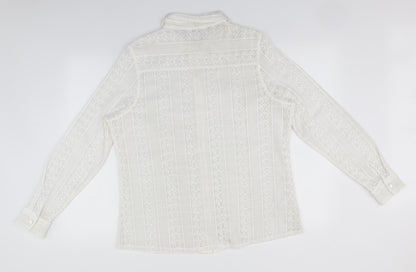 Womens UK Size 20 Matalan White Cardigan Jumper