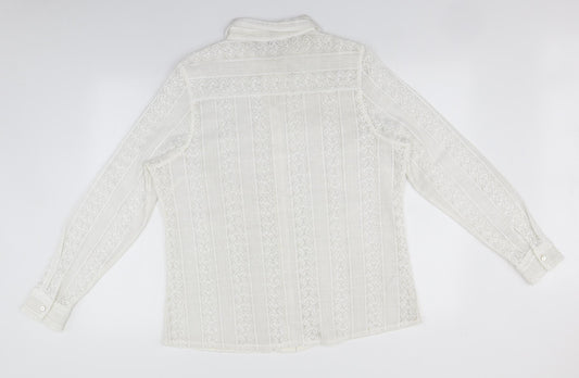 Womens UK Size 20 Matalan White Cardigan Jumper