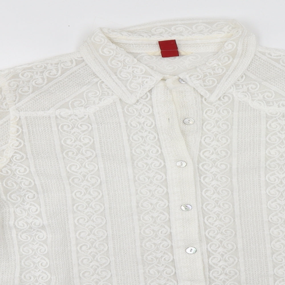 Womens UK Size 20 Matalan White Cardigan Jumper