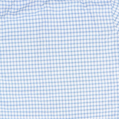 Thomas Brown Mens Blue Plaid Modal  Button-Up Size L Collared