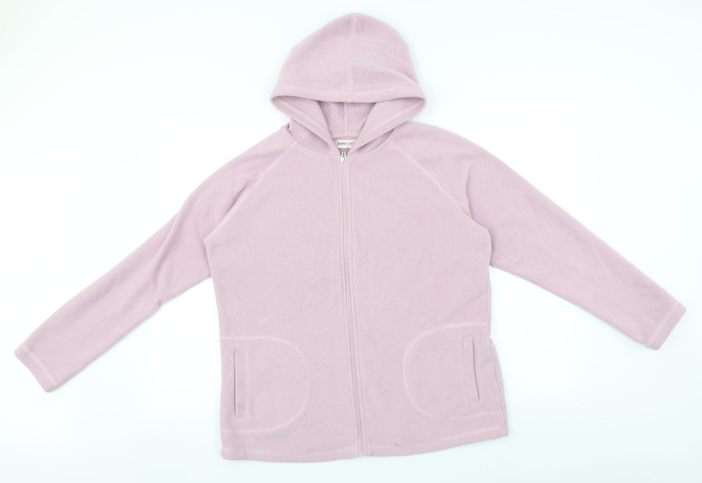 Bonmarché Womens Pink  Polyester Full Zip Hoodie Size M