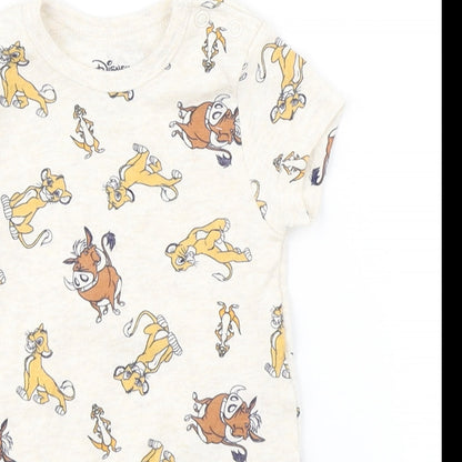 Disney Baby Ivory Animal Print Cotton Leotard One-Piece Size 6-9 Months   - Lion King