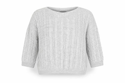 Cameo Womens Grey Round Neck  Acrylic Pullover Jumper Size M