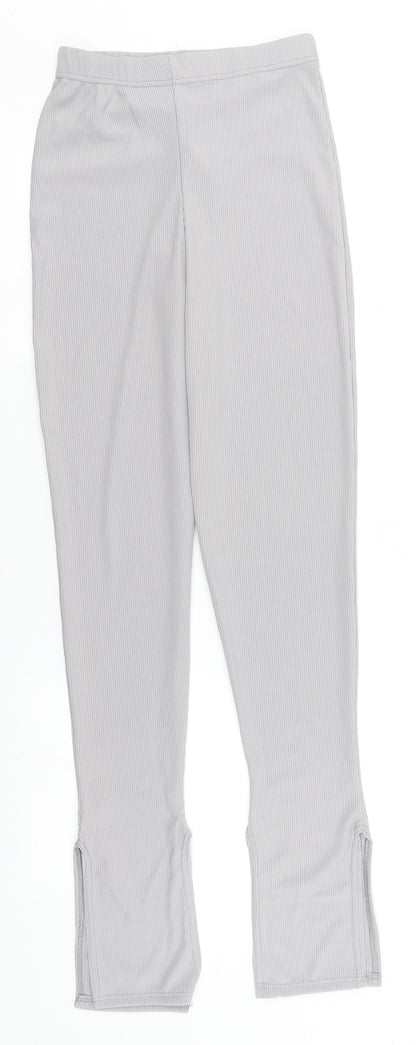 Womens UK Size 8 PRETTYLITTLETHING Regular Fit  Silver Trousers