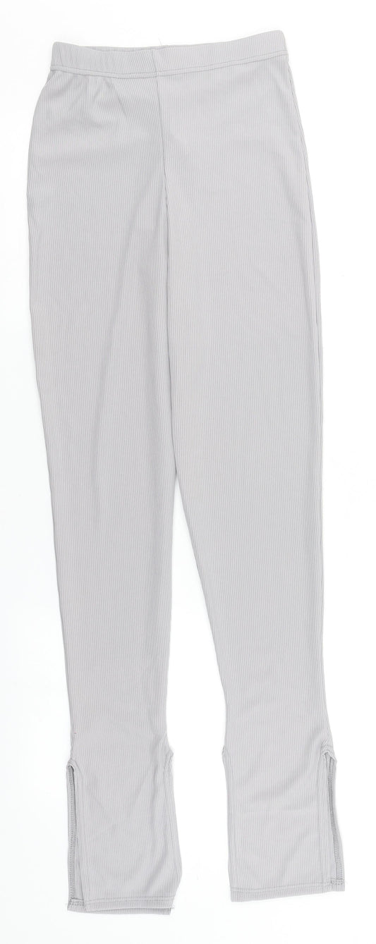 Womens UK Size 8 PRETTYLITTLETHING Regular Fit  Silver Trousers