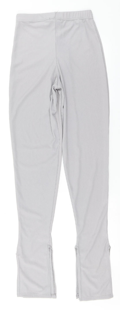 Womens UK Size 8 PRETTYLITTLETHING Regular Fit  Silver Trousers
