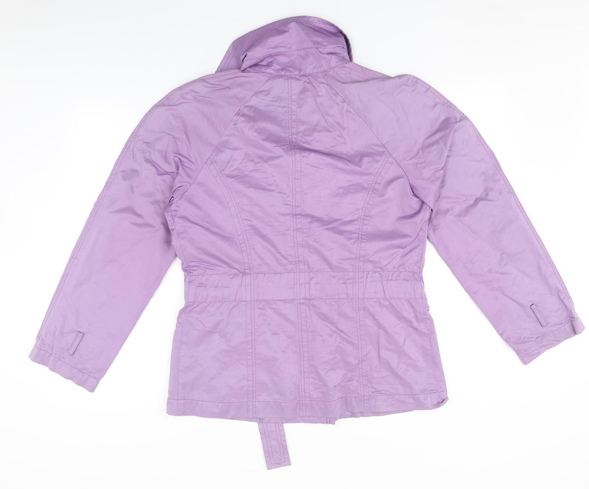 Back view of Kapalua women’s blue overcoat jacket, size UK 12