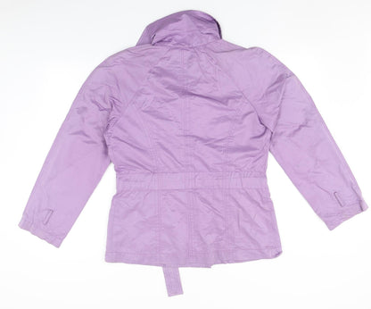 Back view of Kapalua women’s blue overcoat jacket, size UK 12
