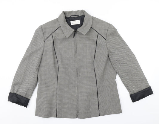 Precis Womens Grey Houndstooth  Jacket  Size 16