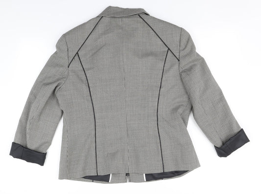 Precis Womens Grey Houndstooth  Jacket  Size 16