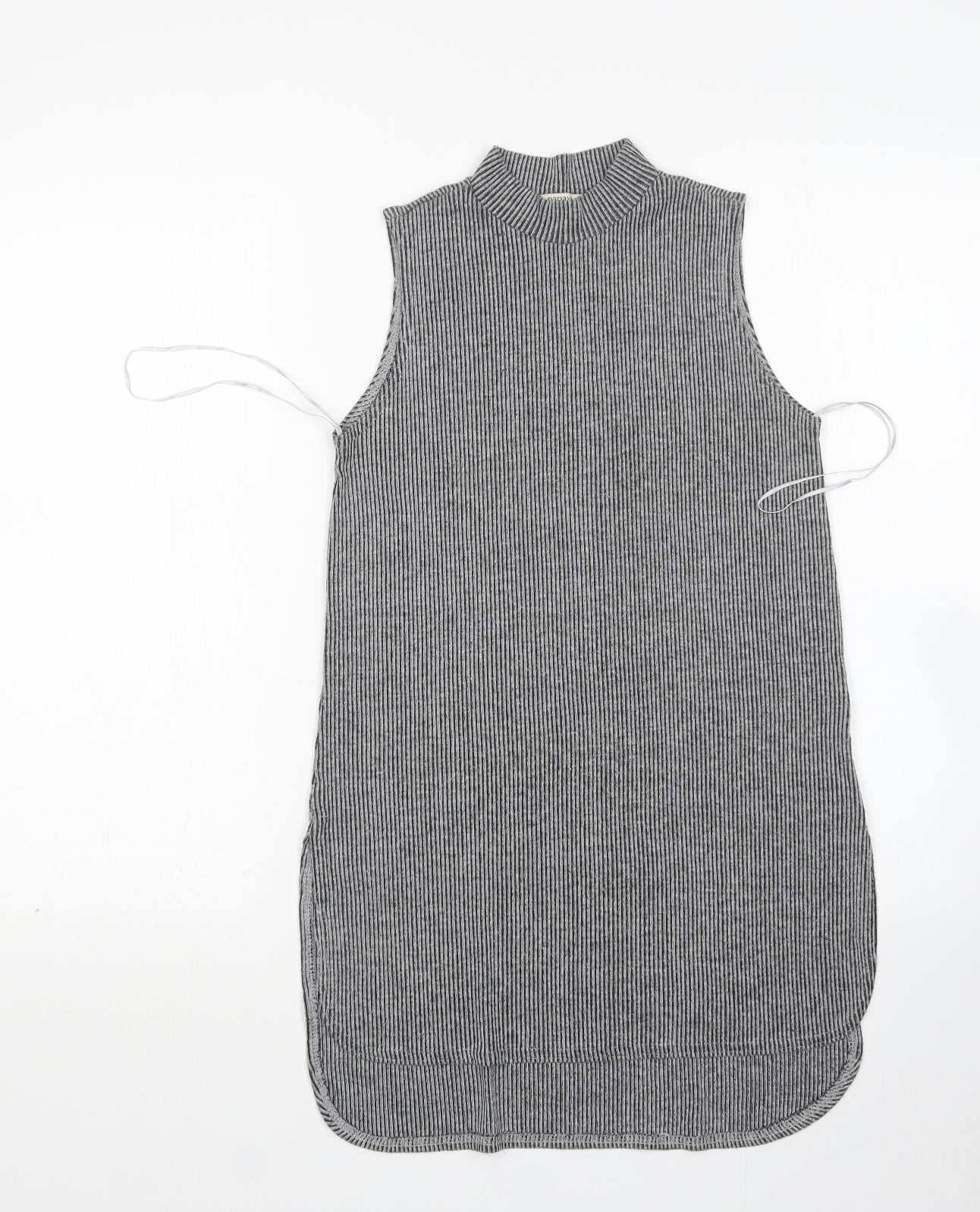 Womens UK Size 8 Papaya Grey Vest Jumper