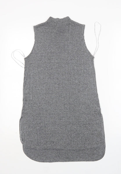 Womens UK Size 8 Papaya Grey Vest Jumper