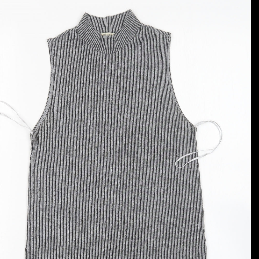 Womens UK Size 8 Papaya Grey Vest Jumper