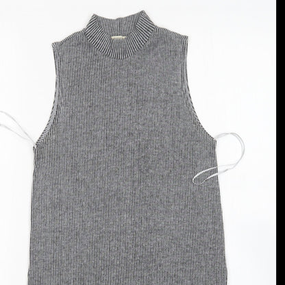 Womens UK Size 8 Papaya Grey Vest Jumper