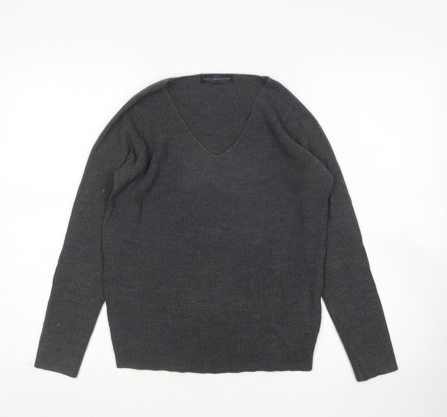 Womens UK Size 10 M&s Grey Pullover Jumper