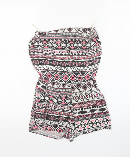 Daisy Womens Multicoloured Argyle/Diamond Viscose Playsuit One-Piece Size 8