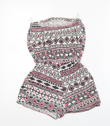 Daisy Womens Multicoloured Argyle/Diamond Viscose Playsuit One-Piece Size 8