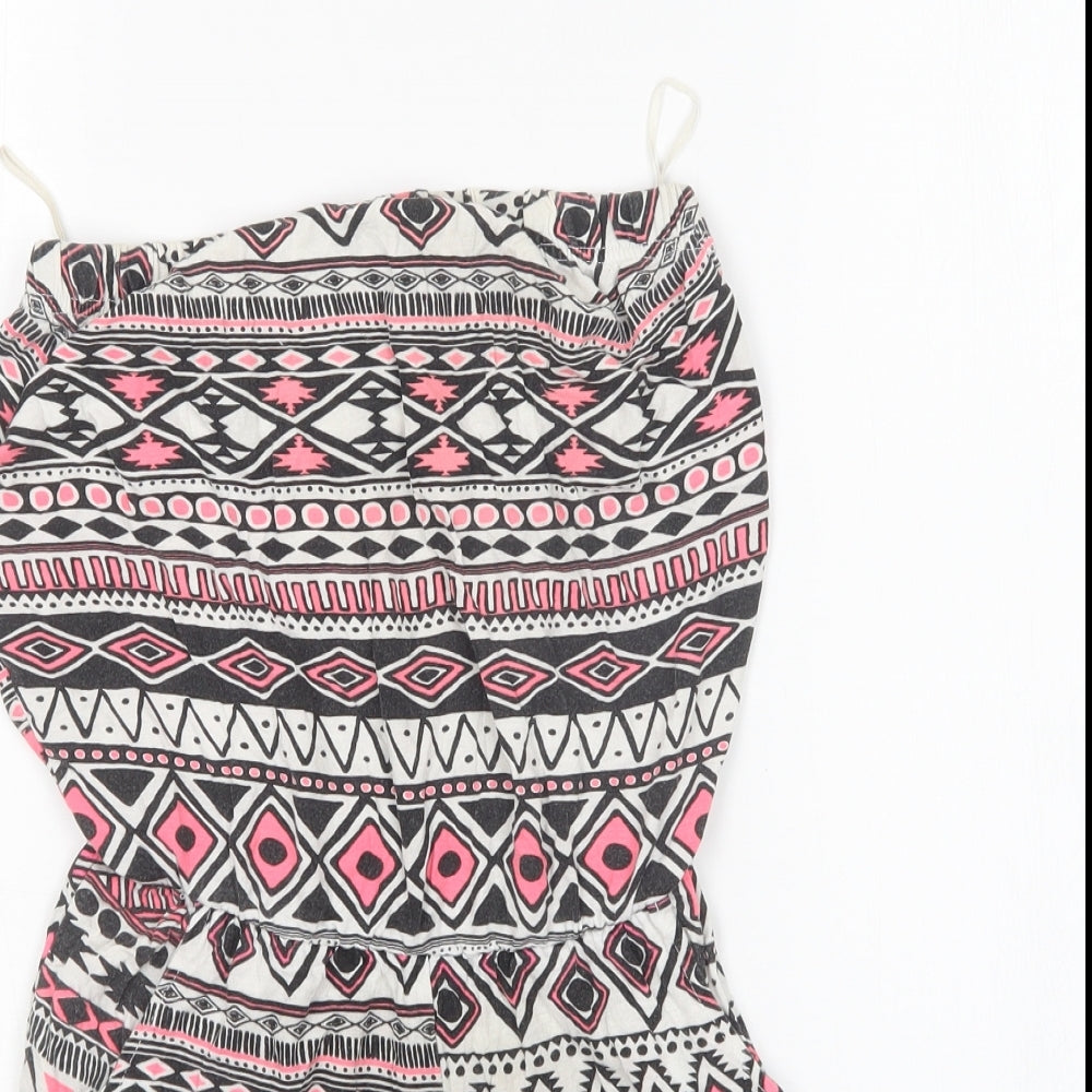 Daisy Womens Multicoloured Argyle/Diamond Viscose Playsuit One-Piece Size 8