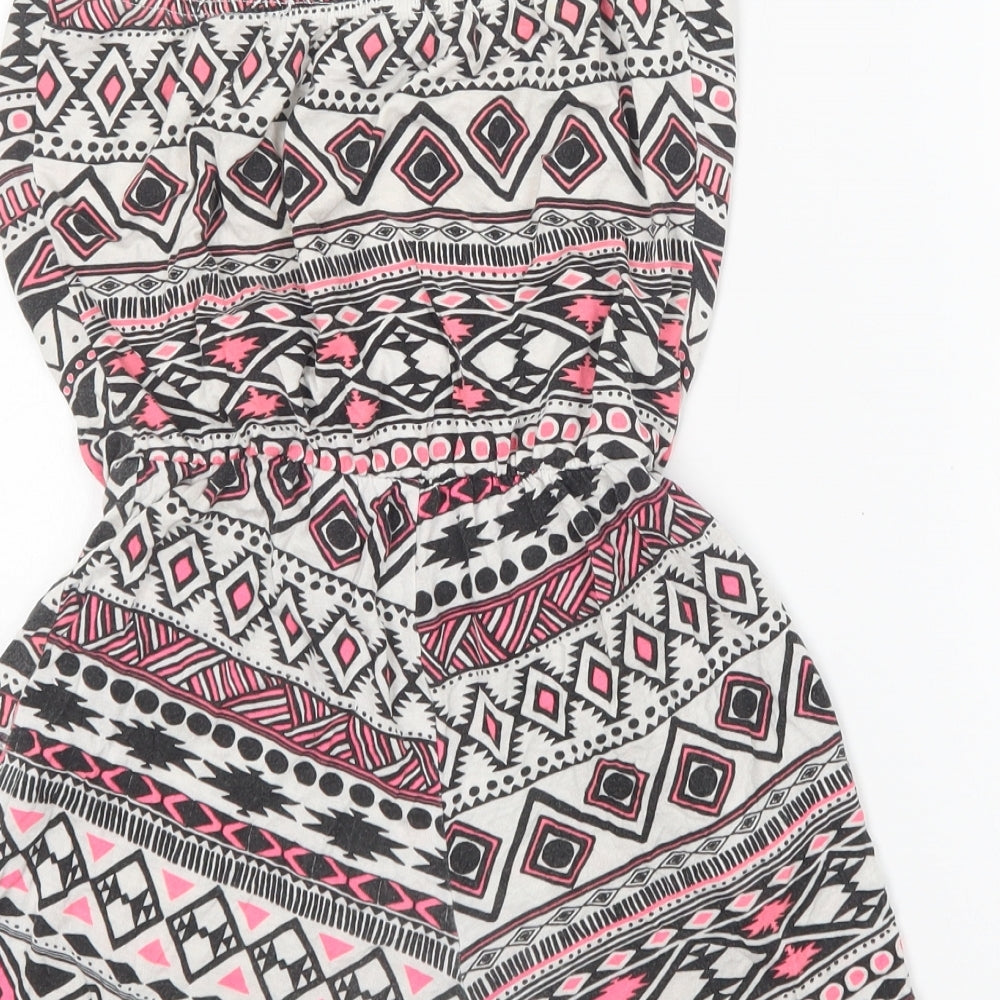 Daisy Womens Multicoloured Argyle/Diamond Viscose Playsuit One-Piece Size 8