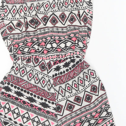 Daisy Womens Multicoloured Argyle/Diamond Viscose Playsuit One-Piece Size 8