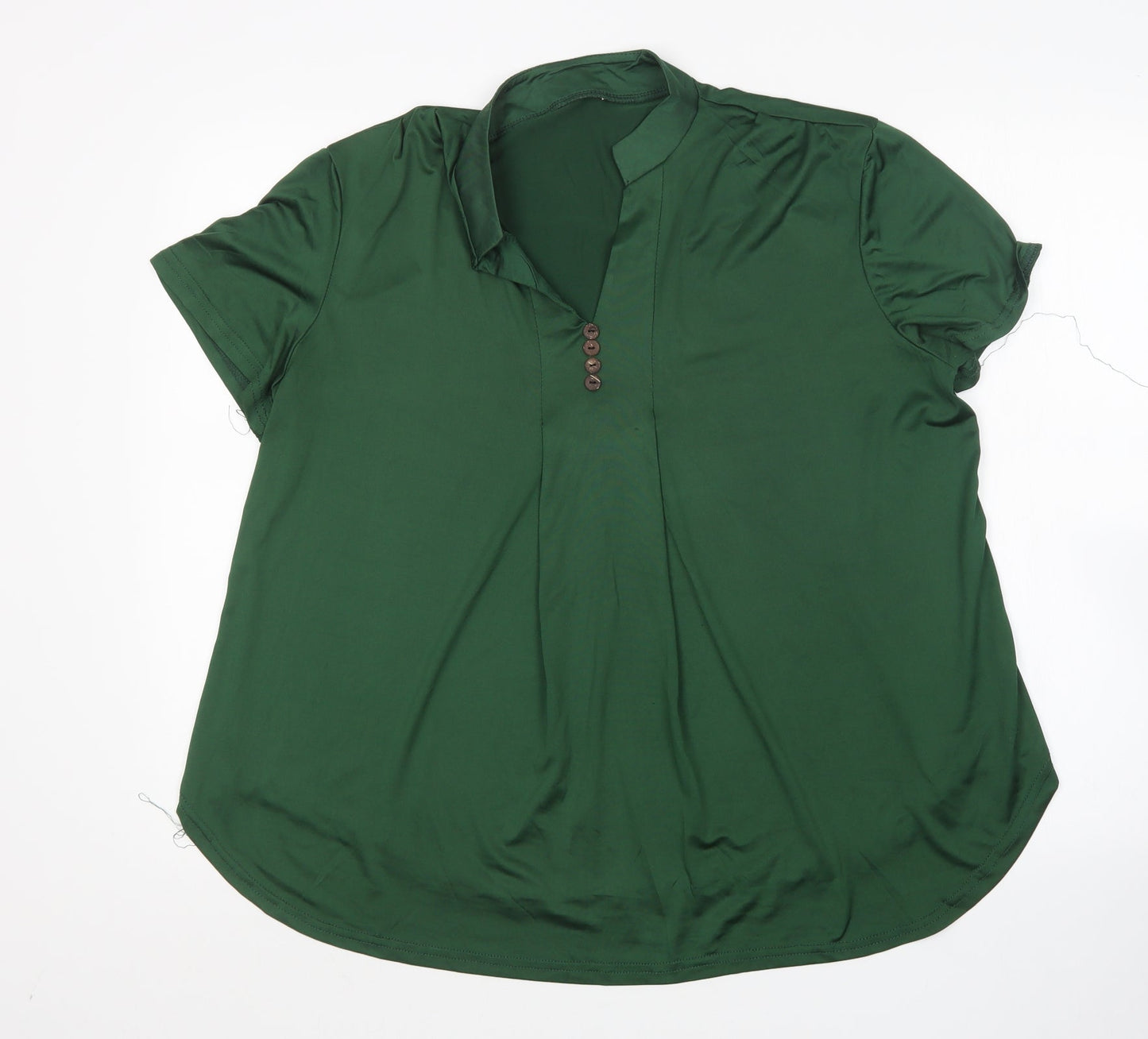Womens UK Size S Preworn Green Basic Blouse