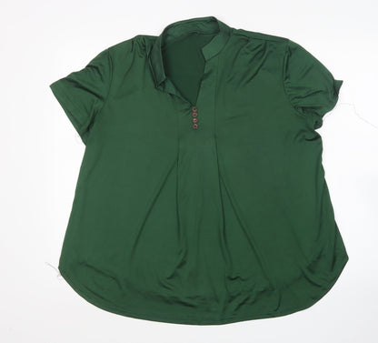 Womens UK Size S Preworn Green Basic Blouse