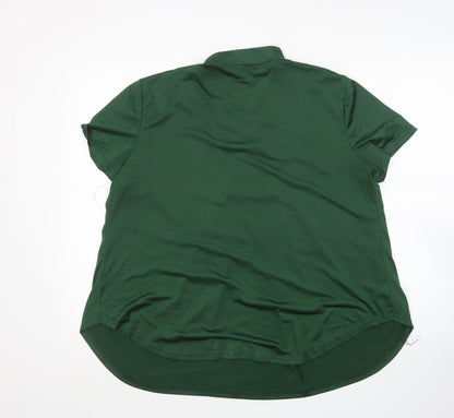 Womens UK Size S Preworn Green Basic Blouse