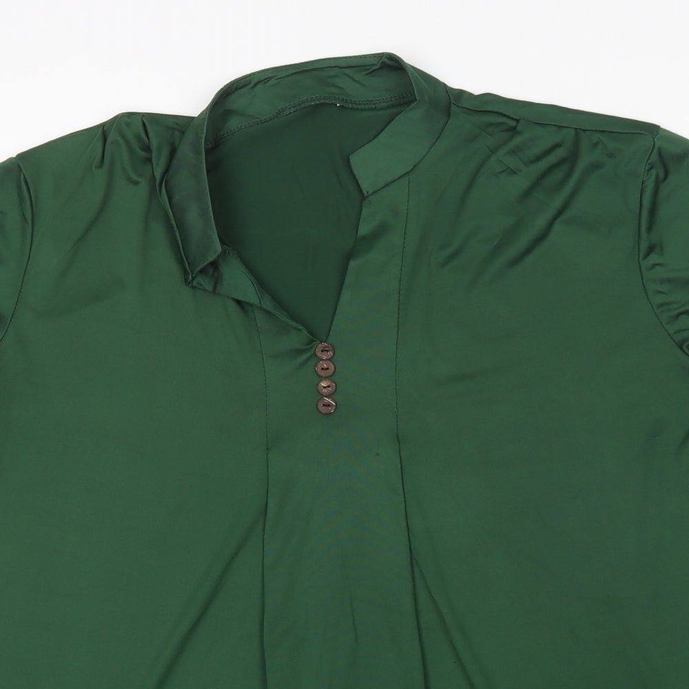 Womens UK Size S Preworn Green Basic Blouse
