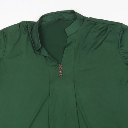 Womens UK Size S Preworn Green Basic Blouse
