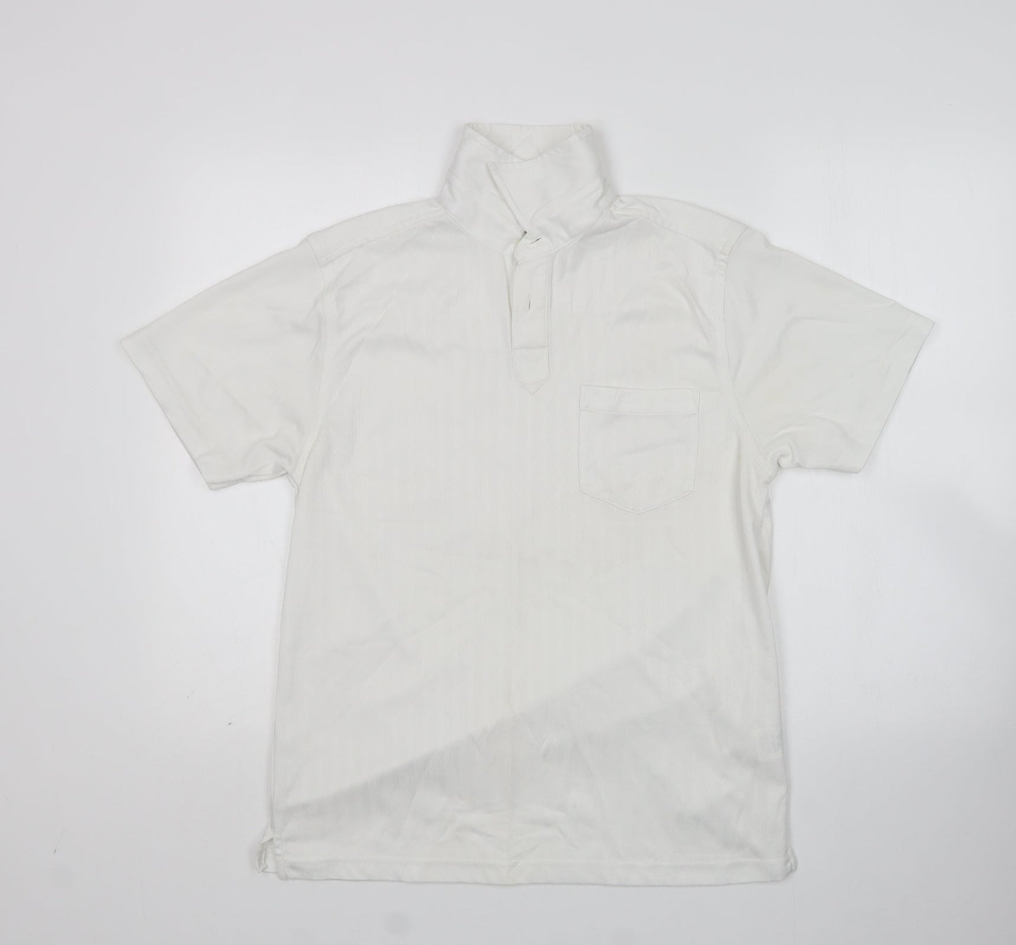 UrbanSpirit Womens White  Polyester Basic Polo Size M Collared
